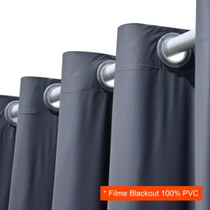 Cortina Blackout em PVC para Varão Filme Cinza 280x180Cortina Blackout em PVC para Varão Filme Cinza 280x180