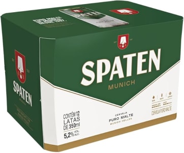 2 Packs Cerveja Spaten Puro Malte 350ml Lata - Total 24 Latas