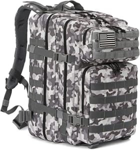 QT&QY Mochila tática militar, 45 litros, sistema Molle, mochila de grande capacidade para uso militar, mochila de emergência de 3 dias para caça, cami