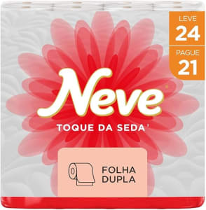 Neve Papel Higiênico Toque de Seda, 30m, Leve 24 Pague 21 Rolos