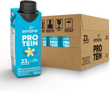 12 Unidades Bebida Proteica Sabor Baunilha Sem açúcar Emana Protein - 250ml