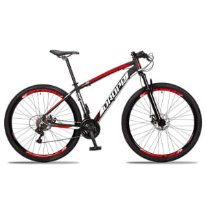 Bicicleta aro 29 Dropp Z3 câmbio shimano 21v freio a disco mecânico com suspensão - Preto+Vermelho