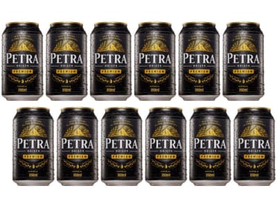 Cerveja Petra Escura Premium 12 Unidades Lata 350ml