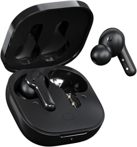 QCY Fones de ouvido Bluetooth sem fio com microfone, fone de ouvido T13 TWS à prova d'água ENC cancelamento de ruído, graves profundos, fones de ouvido com controle de toque, fone de ouvido estéreo HiFi 40H para iPhone Android, preto