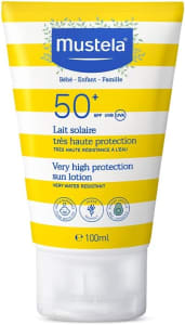 Mustela Solares Protetor Solar Infantil Loção Rosto e Corpo FPS 50+, 100 ml