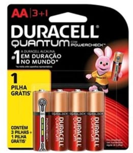 Pilha Alcalina AA Pequena DURACELL Quantum Leve 4 Pague 3