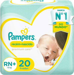 Pampers Fraldas Recém-Nascido Premium Care Rn+ 20 Unidades