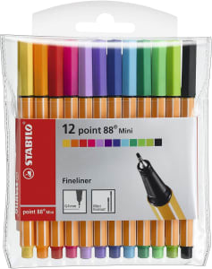 Caneta Fineliner 12 Point 88 Mini 120.7800 12 Cores - Stabilo