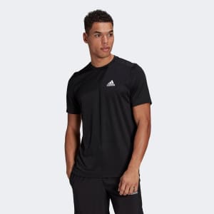 Camiseta Adidas D2M Plain Masculina - Preto+Branco