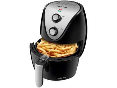 Fritadeira Elétrica sem Óleo/Air Fryer Mondial - Family IV AF-30-I Preta 3,5L com Timer - Fritadeira sem Óleo / Air Fryer 