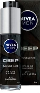 NIVEA MEN Hidratante Facial Deep 50ml - Hidratação suave, textura em gel, sensação refrescante, ideal para pele oleosa, efeito matte