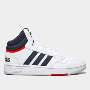 Tênis Adidas Hoops 3.0 Mid Masculino - Branco+Vermelho