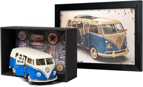 Miniatura Perua Kombi Kit Presente Quadro e Expositor