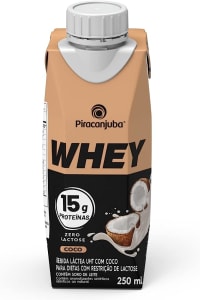 4 Unidades - Whey Zero Lactose Sabor Coco Piracanjuba 250ml