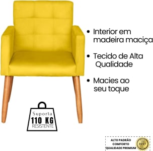 Kit 2 Poltronas Cadeira Decorativa Reforçada - MOBLAN (Disponível Em 8 Cores)