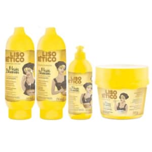 Kit Completo Muriel Maria Banana Liso Ético: Shampoo 300ml + Condicionador 300ml + Máscara 300g + Finalizador 100g