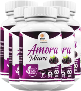 Amora Miúra 60 Cápsulas 500mg, Kit 5 Potes