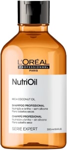 L'Oréal Professionnel Shampoo NutriOil, Para nutrição e brilho, Enriquecido com óleo de coco, com textura leve e para todos os tipos de cabelo, Cabelos mais macios e com muito mais brilho, 300ml