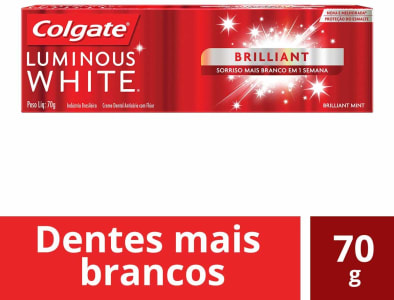 5 Unidades. Creme Dental Colgate Luminous White Brilliant 70g Edição Limitada