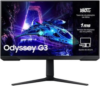 Monitor Samsung Odyssey G3", 27", 180Hz, 1ms,Ajuste de Altura,Freesync,DP,HDMI,FHD, preto