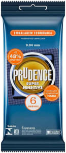 Preservativo Prudence, Opaco, Pacote de 6