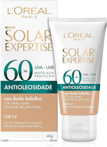 Protetor Solar Facial L'Oréal Paris Solar Expertise Antioleosidade Fps60 40G, Sem cor