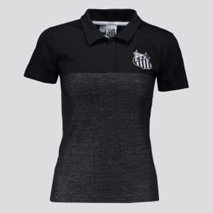 Polo Santos Barge Feminina Preta e Grafite - Preto