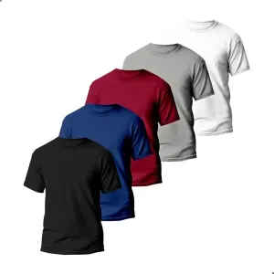 Kit 5 Camisetas Básicas Masculina Dry Fit Lisa Tradiciona