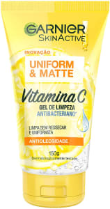 Gel de Limpeza Facial Antibacteriano Garnier Uniform & Matte Vitamina C 150ml