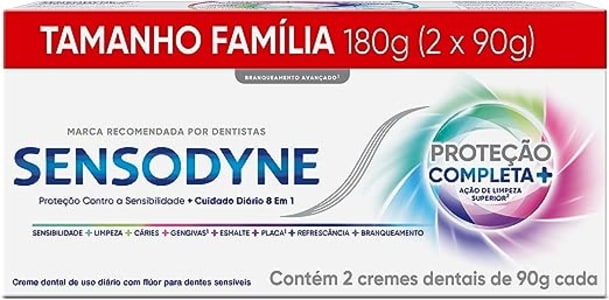 Kit Sensodyne Proteção Completa Pasta de Dente para Dentes Sensíveis 2 Unidades - 90g