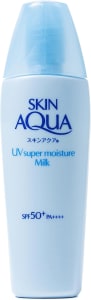 SKIN AQUA® Super Moisture Milk 40g - Protetor Solar Facial sem cor FPS50 com Ácido Hialurônico e Textura Leve