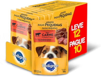 PEDIGREE Ração Úmida Pedigree Sachê Carne Ao Molho Para Cães Adultos De Raças Pequenas - Leve 12 Pague 10