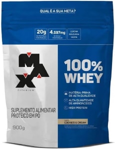 100% Whey Refil (900G) - Cookies And Cream - Max Titanium