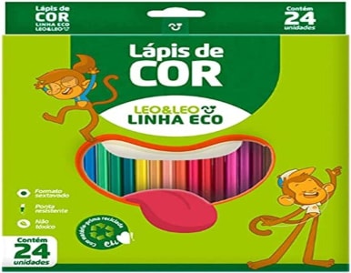 Lápis De Cor, Leo & Leo, Sextavado, Linha Eco, 24 Cores