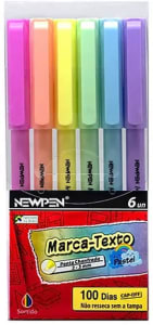 Marca-Texto, Office, Pastel, Newpen, 6 Cores