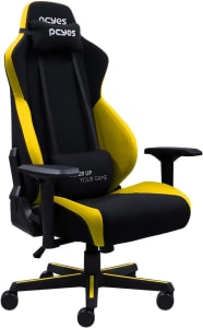 Cadeira Gamer PCYes Mad Racer V8 Turbo, Até 120Kg, Descanso de Braço 4D, Amarelo - V8TBMADAM