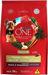 NESTLÉ PURINA ONE Ração Seca para cães adultos Minis e Pequenos Frango e Carne 700g