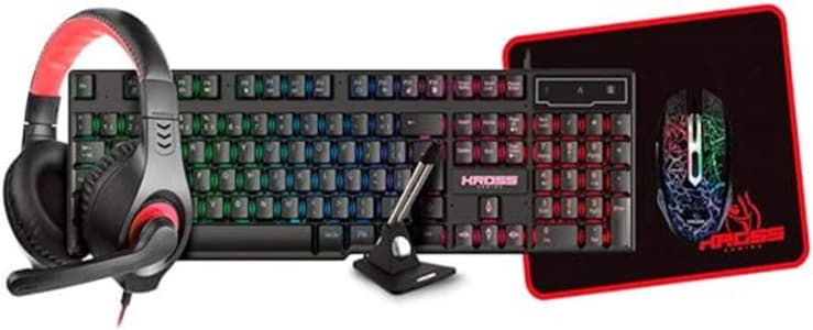 Kit Gamer 5 em 1 Mouse Teclado Mouse Pad Headset e Mouse Bungee Kross Elegance - KE-GK5150