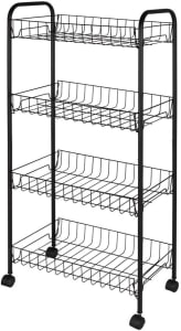 Mor - Fruteira 4 Andares Preta Com Rodas