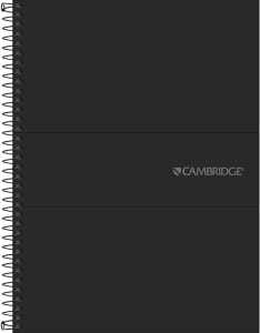 Caderno executivo capa plástica colegial Cambridge Definit sem pauta 80 folhas Tilibra