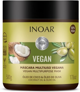 Inoar Máscara Afro Vegan Com Óleo De Rícino E Manteiga De Karité 500G, Inoar