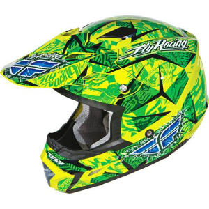 Capacete Trophy 2 Verde Amarelo e Preto G - Fly Racing