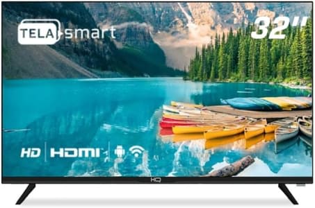 HQ Smart TV LED 32" HD Conversor Digital Externo 3 HDMI 2 USB WI-FI Android 11 Design Slim