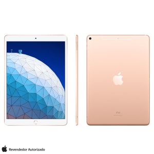 iPad Air Gold com Tela 10,5”, Wi-Fi + 4G, 64 GB, Processador Chip A12 - MV0F2BZ/A