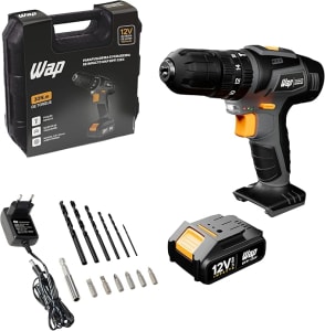 WAP Parafusadeira E Furadeira Com Impacto Bpfi 12K4 A Bateria Li-Íon De 12V Torque 18 Níveis Sem Fio Maleta E Kit De 13 Acessórios Bivolt