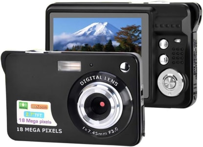 Câmera Digital Mini De Bolso 18MP 2,7" LCD 8x Zoom Captura De Sorriso Anti-vibração Com Bateria