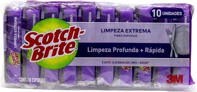 Scotch-Brite, 3M, Esponja de Louças, Limpeza Extrema - 10 Unidades