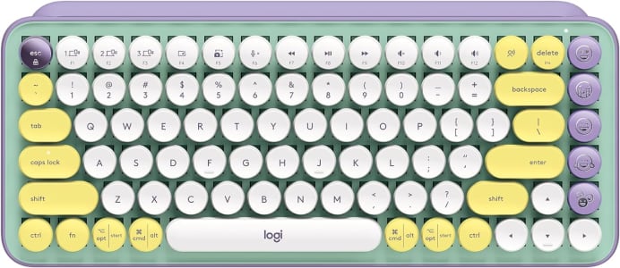 Teclado Mecânico Sem Fio Logitech POP Keys Com Teclas Emoji Personalizáveis