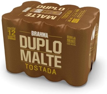 Pack de Brahma Duplo Malte Tostada Sleek 350Mml - 12 Unidades