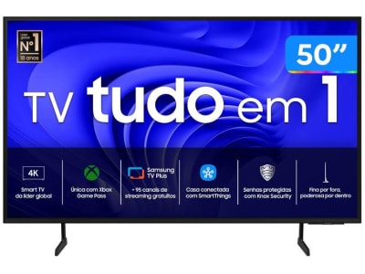 Smart TV 50" 4K Samsung LED Crystal 4K Gaming Hub AI Energy Mode Alexa - 50DU7700